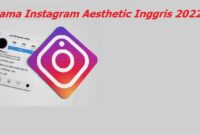 Nama Instagram Aesthetic Inggris 2022